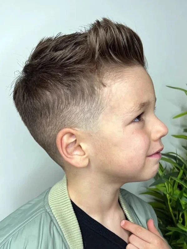 35 Cool & Stylish Kids Boy Haircuts 35 Faded Sides with Brushed Up Fringe