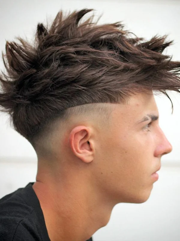 35 Low Taper Fade Haircuts 12 Faux Hawk with Low Taper Fade and Design