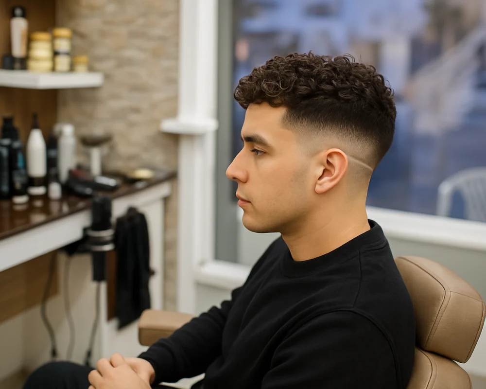 Mid Fade Haircut: 30 Stylish & Trendy Variations 3 Long Curly Hair with Mid Skin Fade