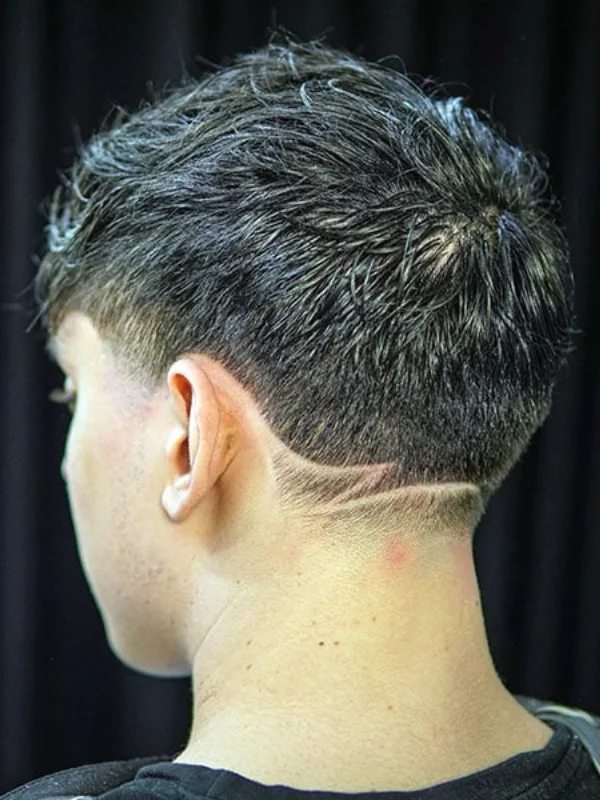 30 Cool Haircut Designs: Creative Ideas for Bold Looks 24 Low Drop Fade with Zig Zag Design