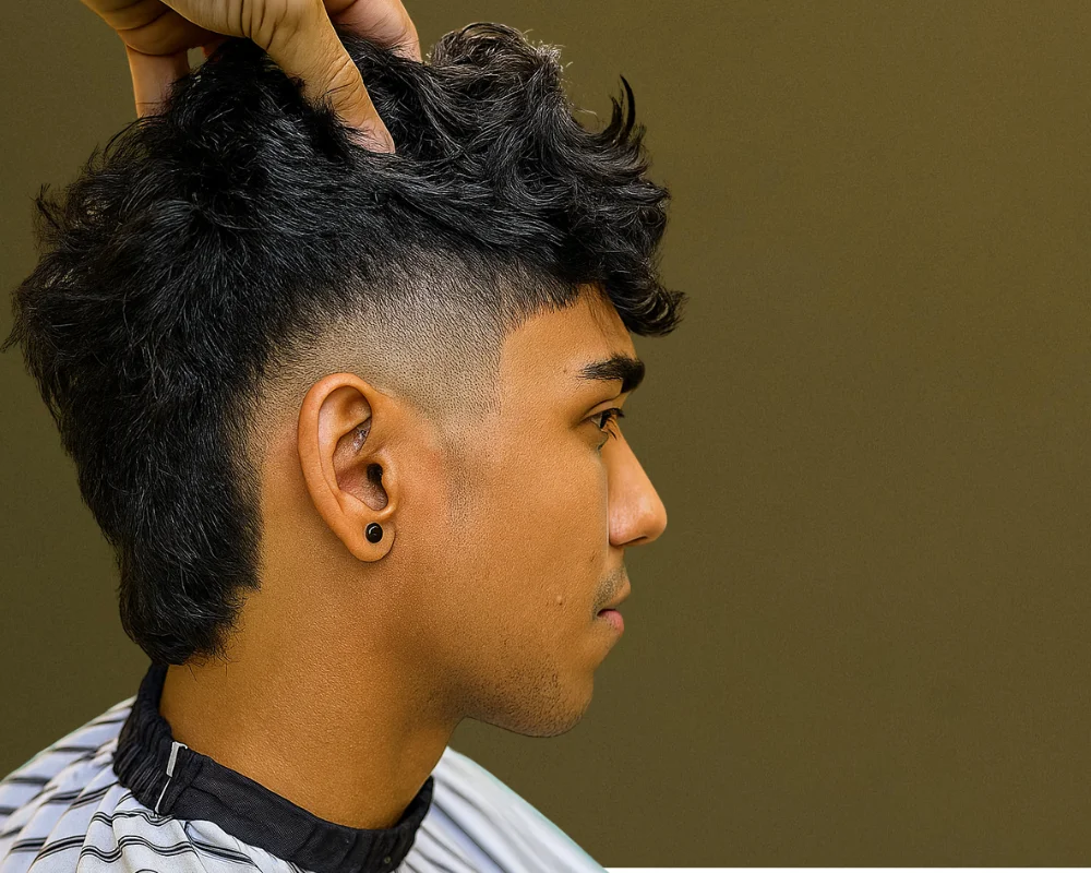 Mid Fade Haircut: 30 Stylish & Trendy Variations 10 Mohawk with Burst Mid Fade