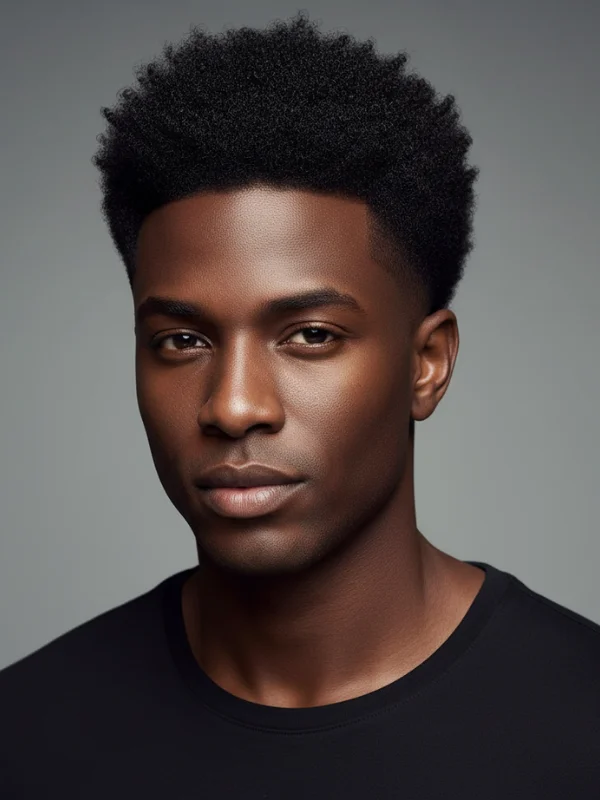 Short Afro Curly Fade