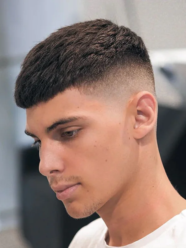 35 Low Taper Fade Haircuts 6 Textured French Crop with Low Taper Fade