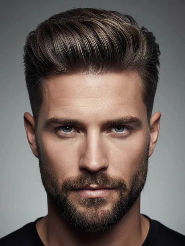 Textured Quiff with Low Taper Fade