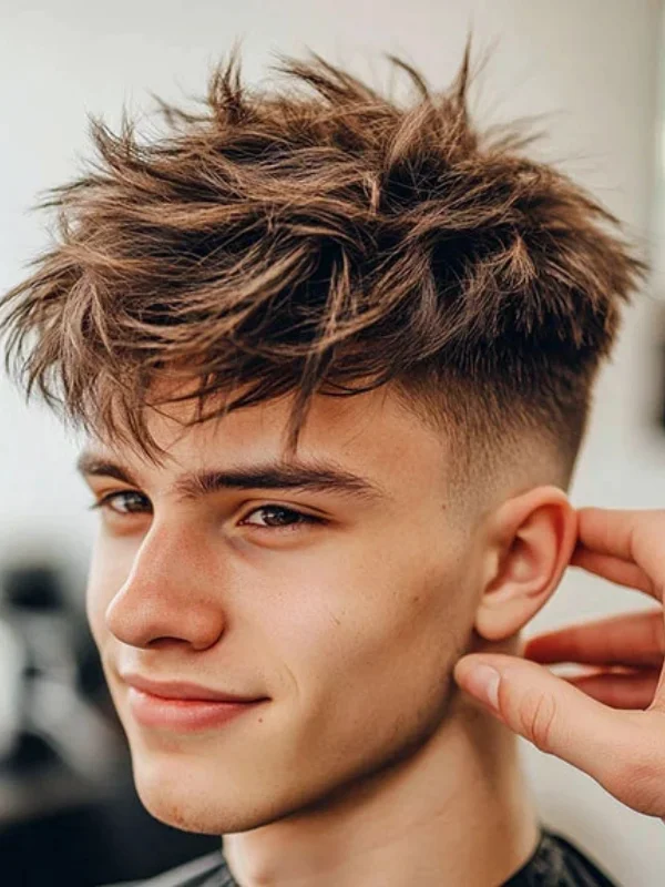 35 Cool Haircuts for Teenage Guys – Trendy & Fresh Styles 35 Textured Spiky Hair with Classy Low Taper Fade