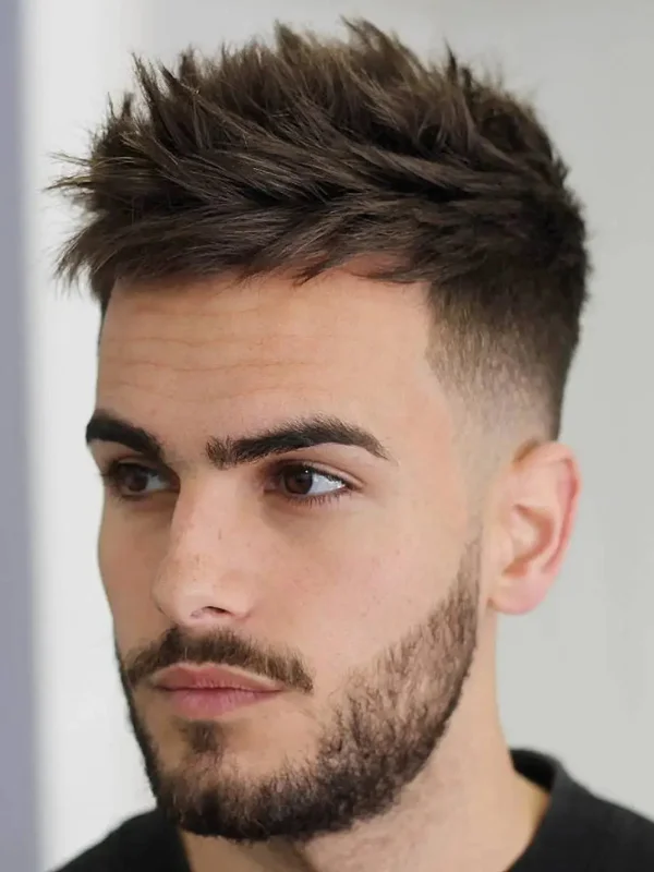 Low Fade Haircut: 30 Classy, Stylish Looks for Men 14 Textured Spiky Hair with Sharp Low Fade