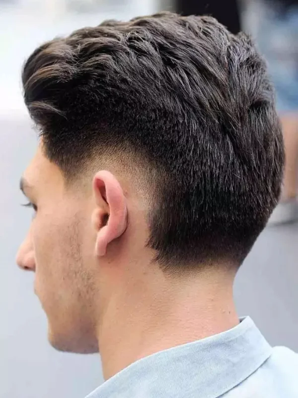 Burst Fade Haircut: 27 Stylish Examples 9 Brush Back with Burst Fade
