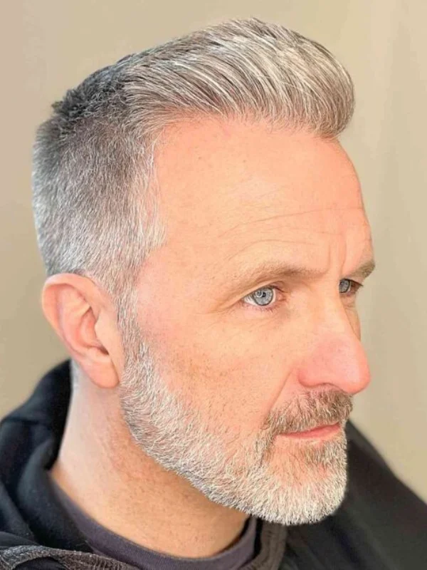 40 Classy and Flattering Hairstyles for Older Men with Thinning Hair 2 Brushed back crew cut Flattering Older Men’s Hairstyles For Thinning Hair