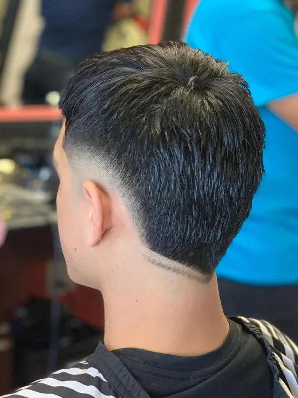 Burst Fade Haircut: 27 Stylish Examples 23 Burst Fade with V-Shaped Design