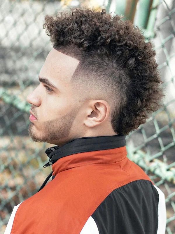 Burst Fade Haircut: 27 Stylish Examples 11 Curly Burst Fade Mohawk