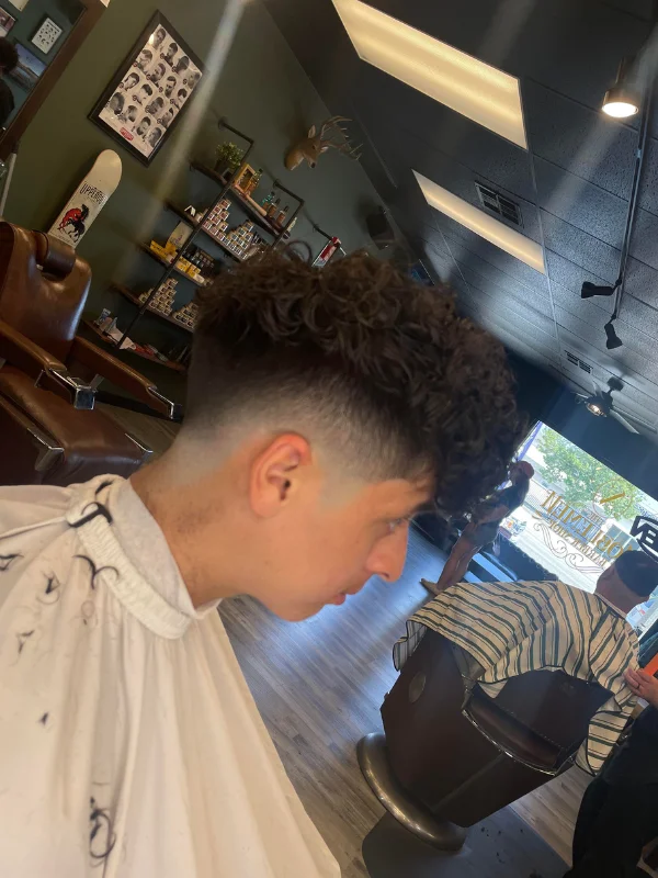 Drop Fade + Curly Top