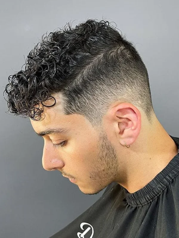 Low Taper Fade with Curls: 20 Fresh Style Ideas for Men 14 Low Taper Fade with Side Part and Curls