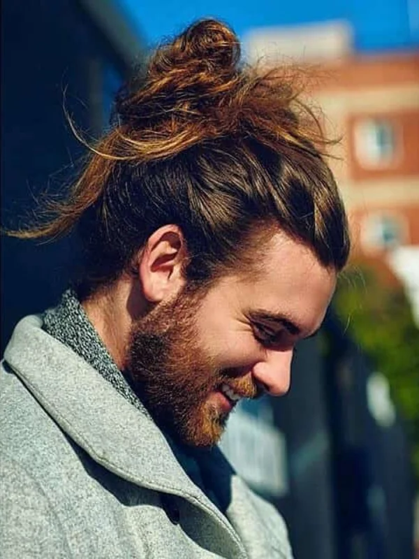 Blonde Mullet With Man Bun