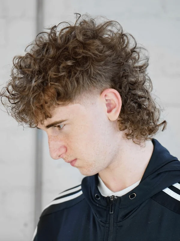 Curly Mullet with Long Fringe