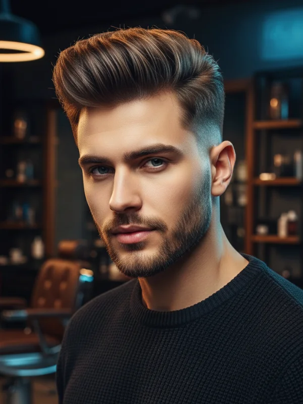 40 Perfect Mid Taper Fade Haircuts for Men 2025 38 Disconnected Pompadour with Mid Taper