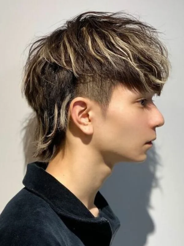 Layered Mullet With Dyed Tips
