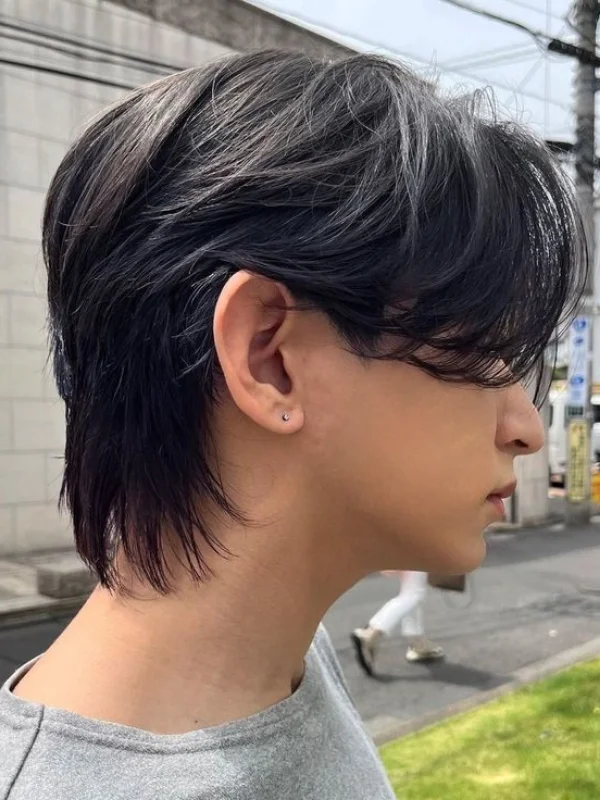 Middle Part Mullet