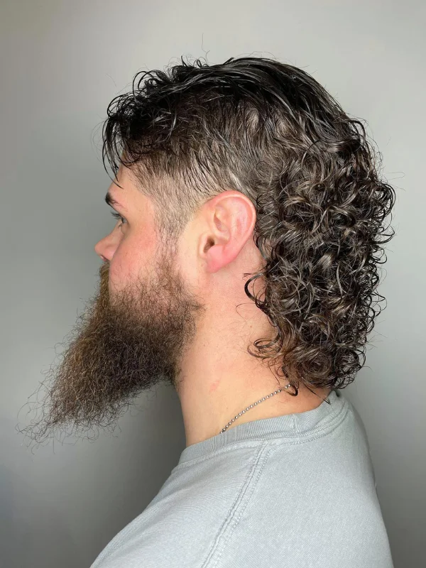 Permed Mullet with Fade