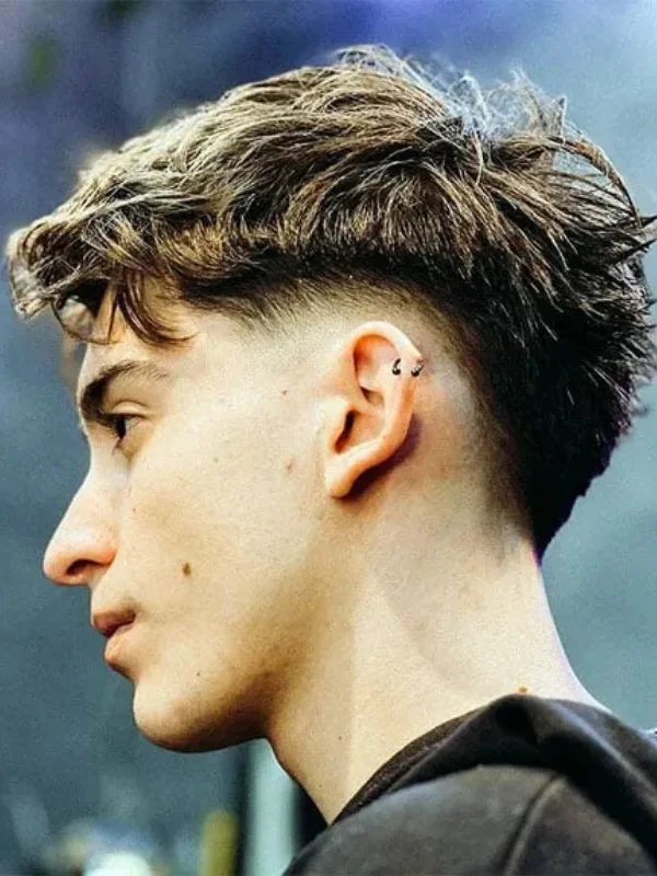 Short Quiff Mullet With Taper Fade