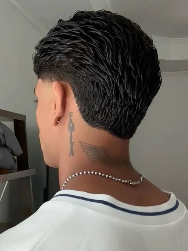 Short Slick-Back Mullet