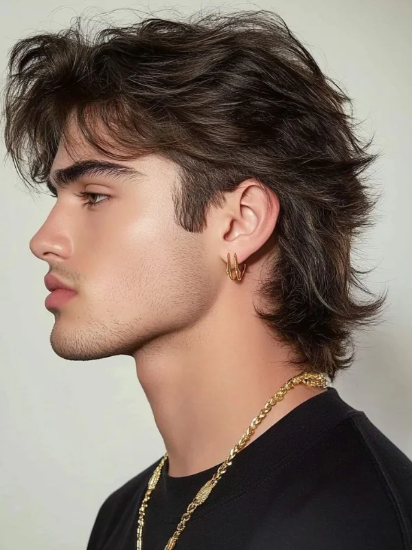 Wolf Cut Men Mullet