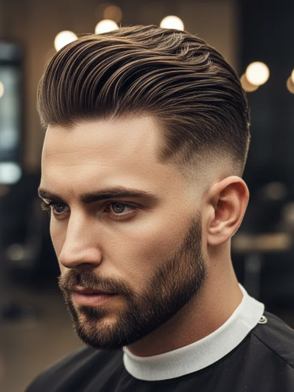 High Taper Fade Slick Back