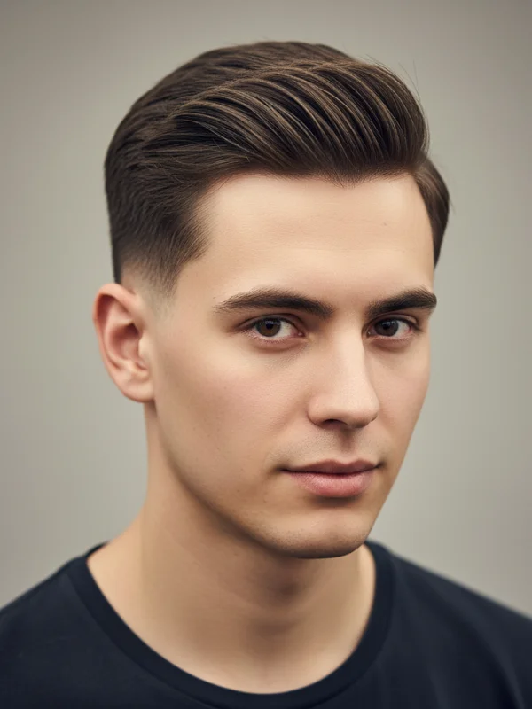 High Taper Fade Straight Hair