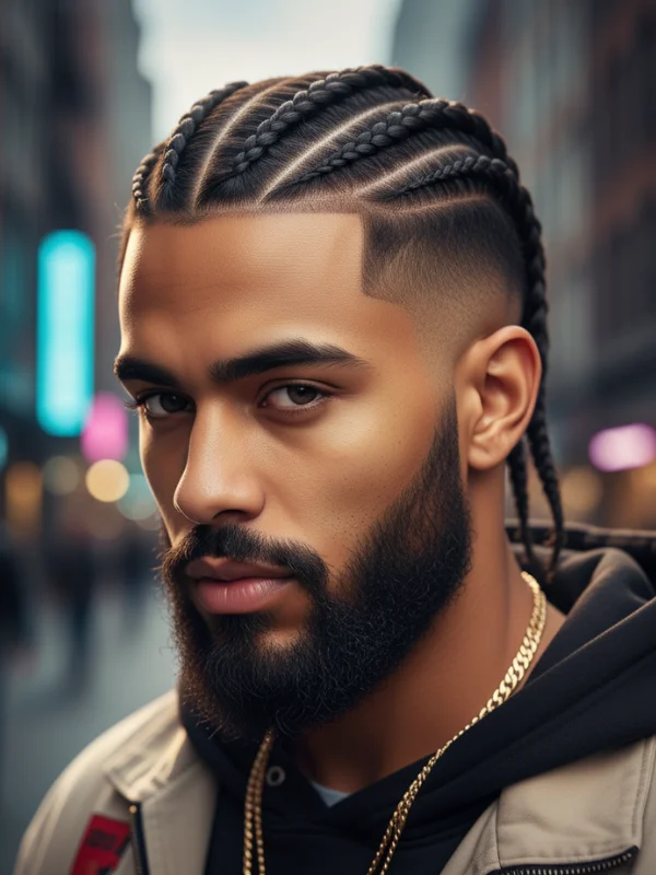 High Taper Fade with Braids