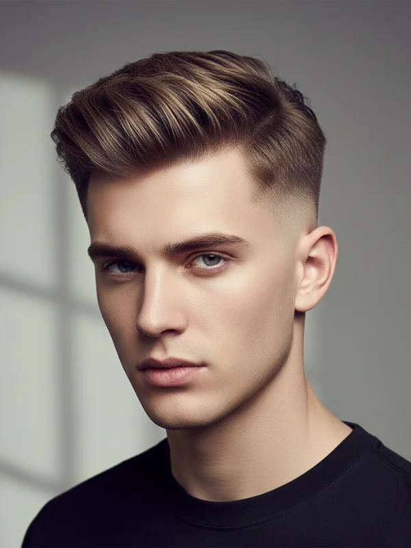 High Taper Fade with Textured Fringe